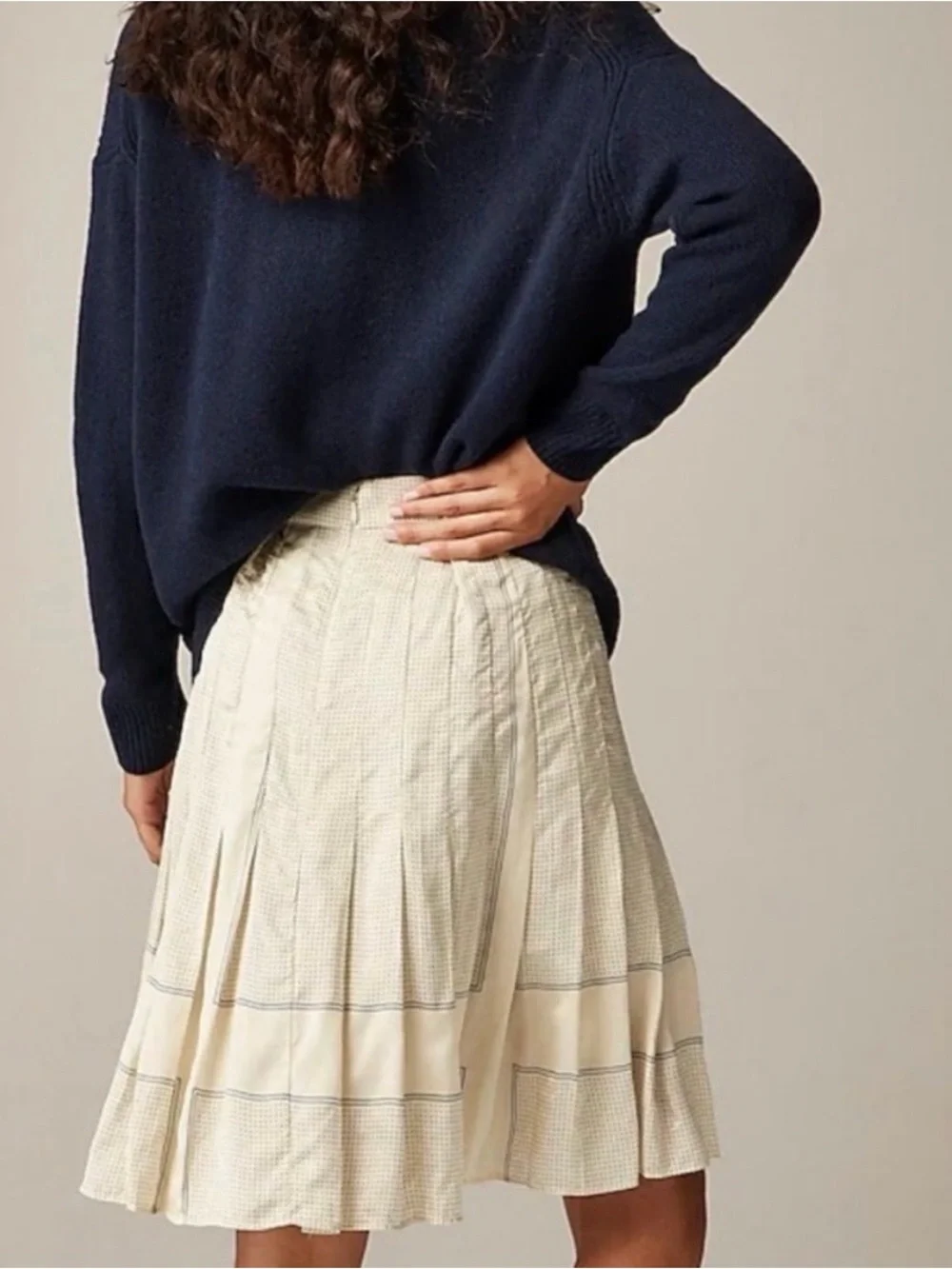 J.Crew Pleated scarf-print skirt in drapey viscose twill